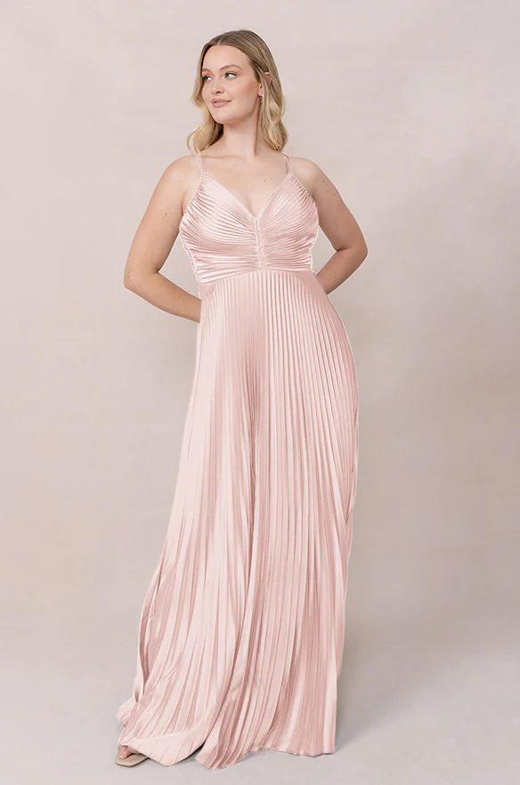 Vivian Satin Pleated Dress | Made To Order - Image 13