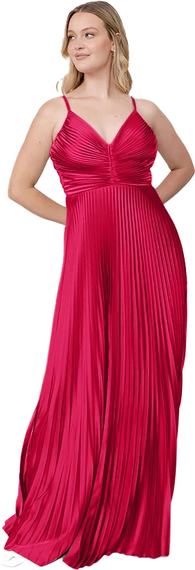 Vivian Satin Pleated Dress | Made To Order - Image 130