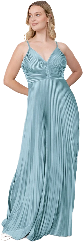 Vivian Satin Pleated Dress | Made To Order - Image 132