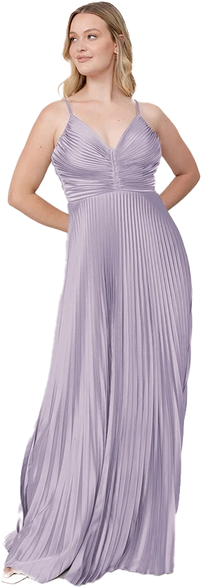 Vivian Satin Pleated Dress | Made To Order - Image 133