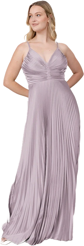 Vivian Satin Pleated Dress | Made To Order - Image 134