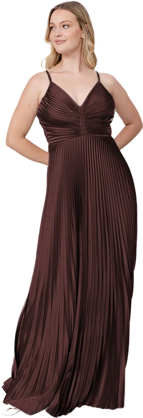 Vivian Satin Pleated Dress | Made To Order - Image 135