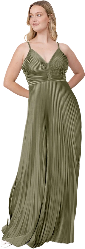 Vivian Satin Pleated Dress | Made To Order - Image 138