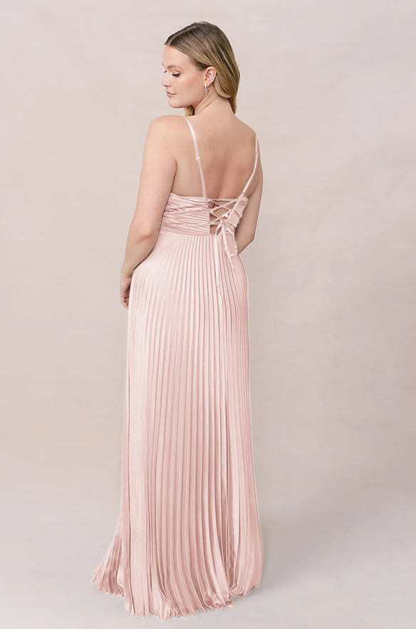 Vivian Satin Pleated Dress | Made To Order - Image 14