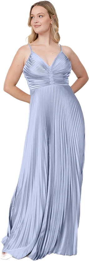 Vivian Satin Pleated Dress | Made To Order - Image 141