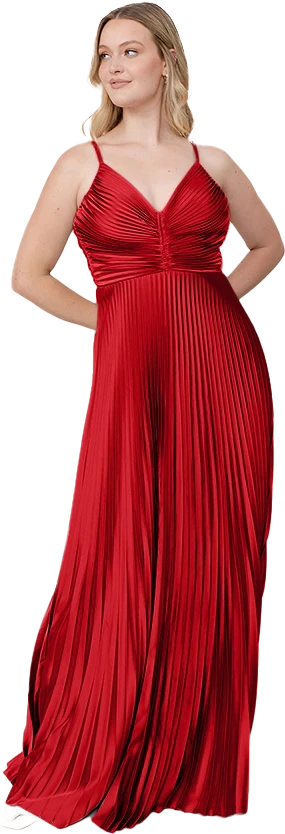Vivian Satin Pleated Dress | Made To Order - Image 142