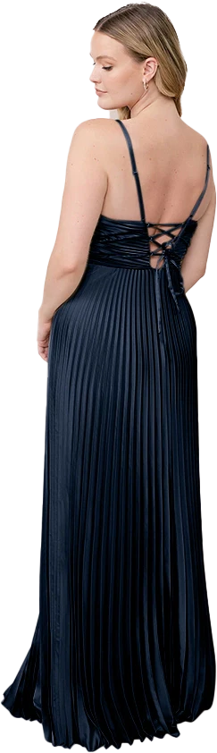 Vivian Satin Pleated Dress | Made To Order - Image 143