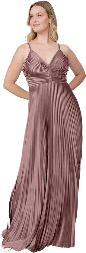 Vivian Satin Pleated Dress | Made To Order - Image 144