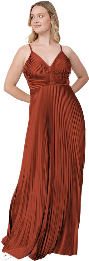 Vivian Satin Pleated Dress | Made To Order - Image 147