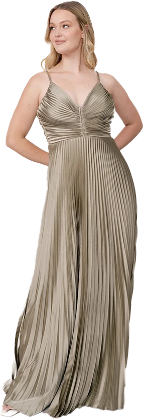 Vivian Satin Pleated Dress | Made To Order - Image 149