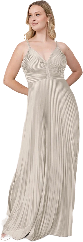 Vivian Satin Pleated Dress | Made To Order - Image 151