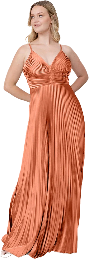 Vivian Satin Pleated Dress | Made To Order - Image 152