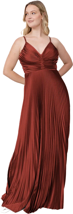 Vivian Satin Pleated Dress | Made To Order - Image 154