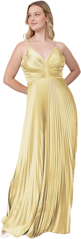 Vivian Satin Pleated Dress | Made To Order - Image 156