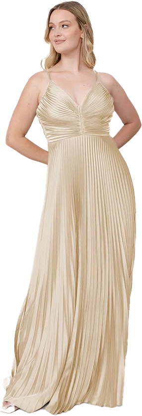 Vivian Satin Pleated Dress | Made To Order - Image 157
