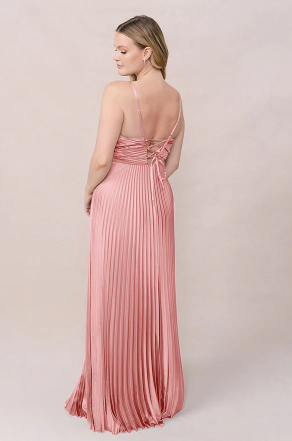 Vivian Satin Pleated Dress | Made To Order - Image 16