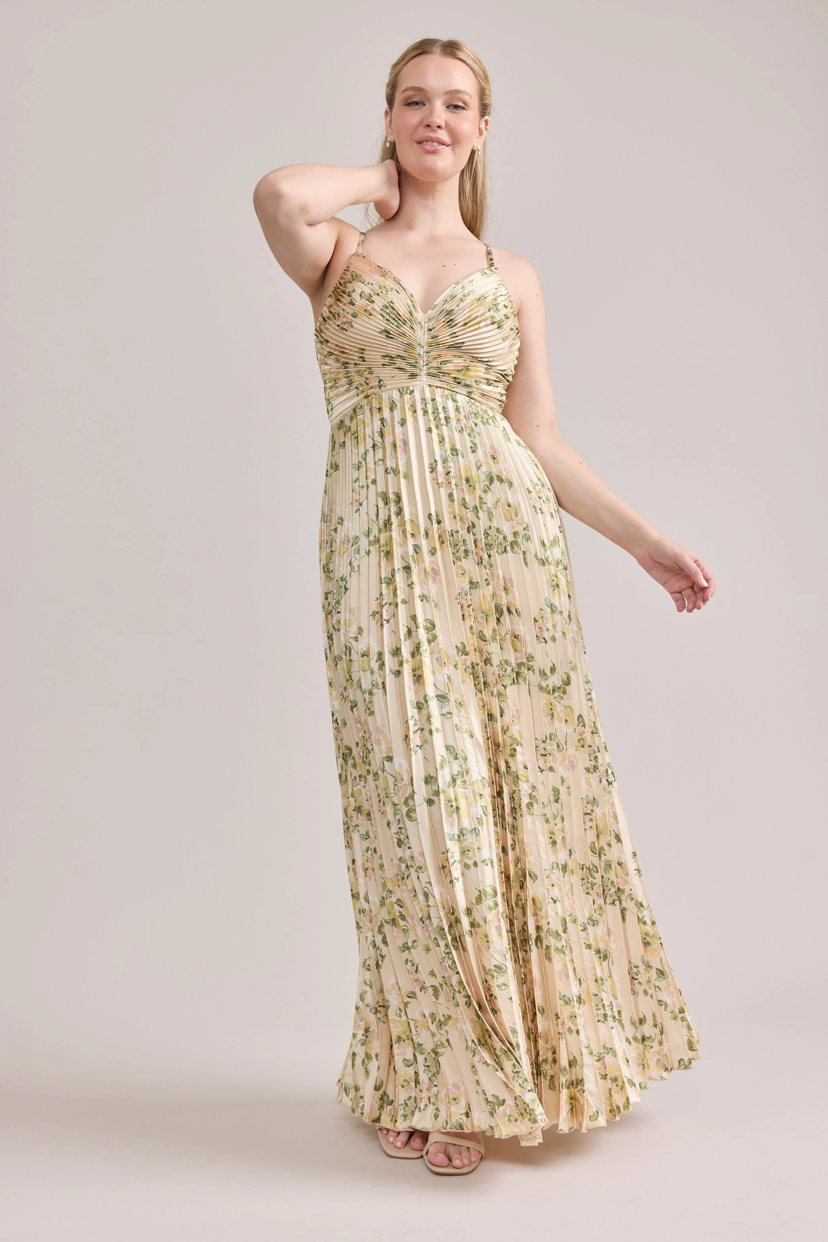 Vivian Satin Pleated Dress | Made To Order - Image 163