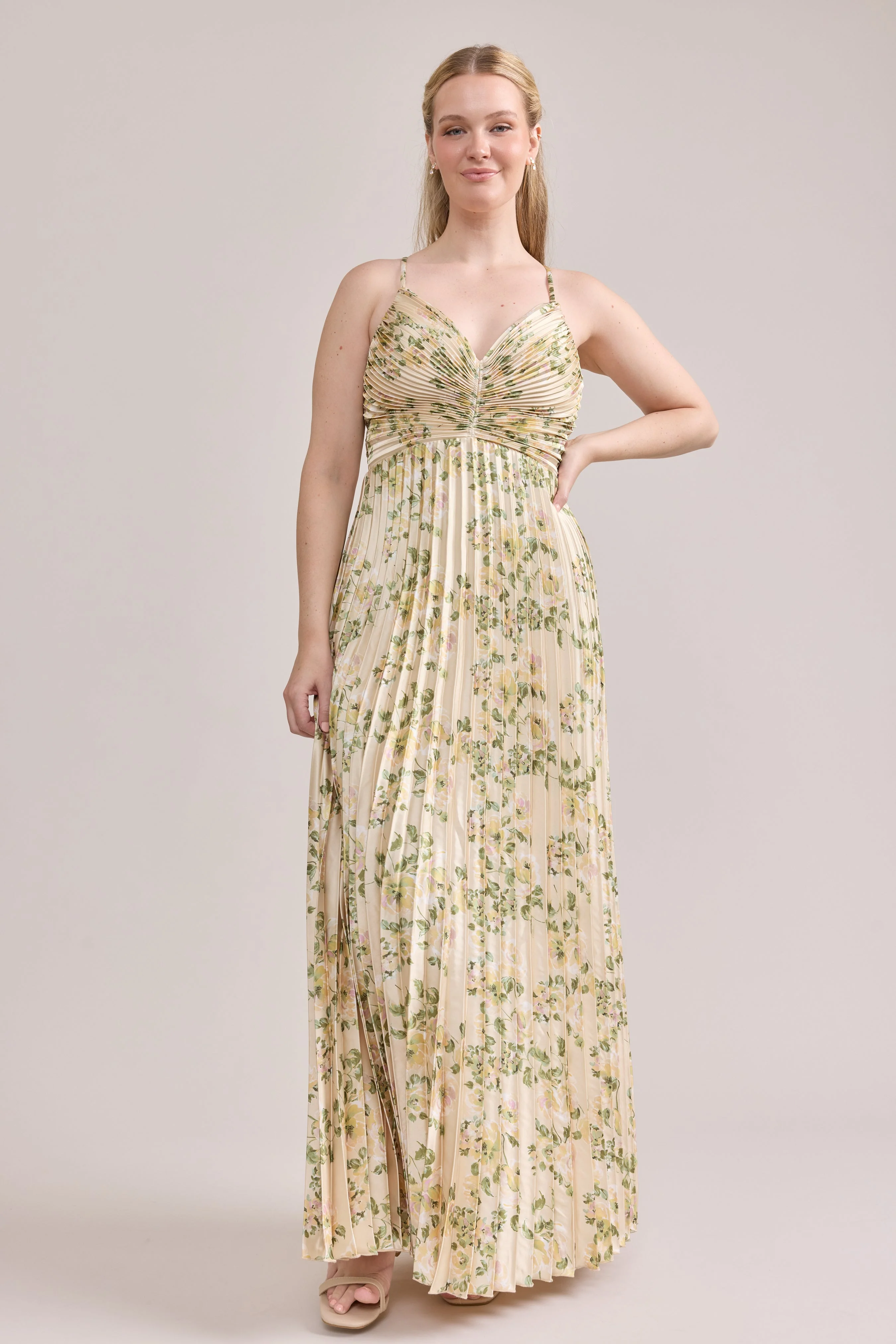 Vivian Satin Pleated Dress | Made To Order - Image 164