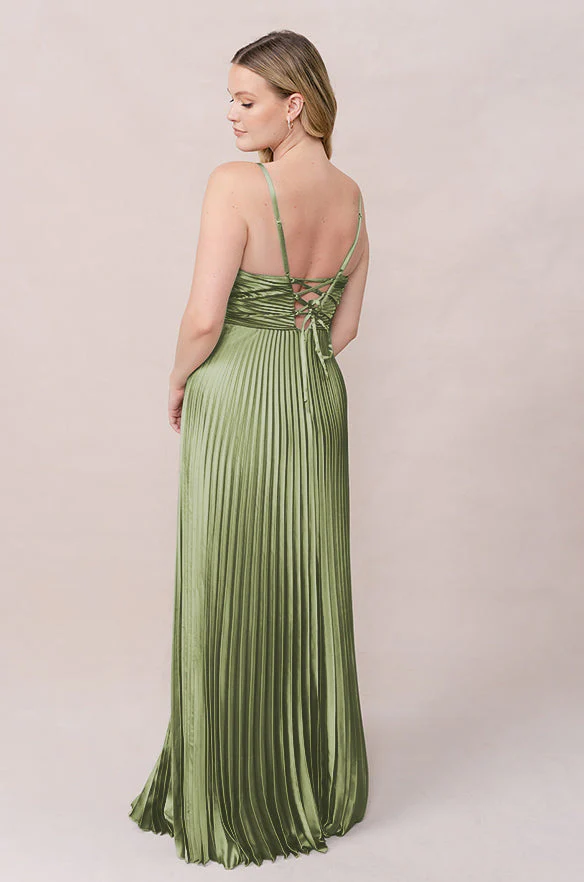 Vivian Satin Pleated Dress | Made To Order - Image 165