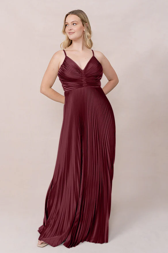 Vivian Satin Pleated Dress | Made To Order - Image 17