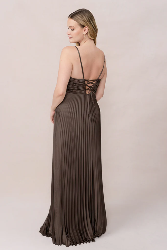 Vivian Satin Pleated Dress | Made To Order - Image 170