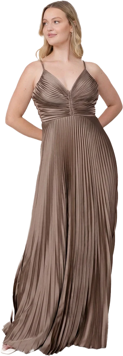 Vivian Satin Pleated Dress | Made To Order - Image 175