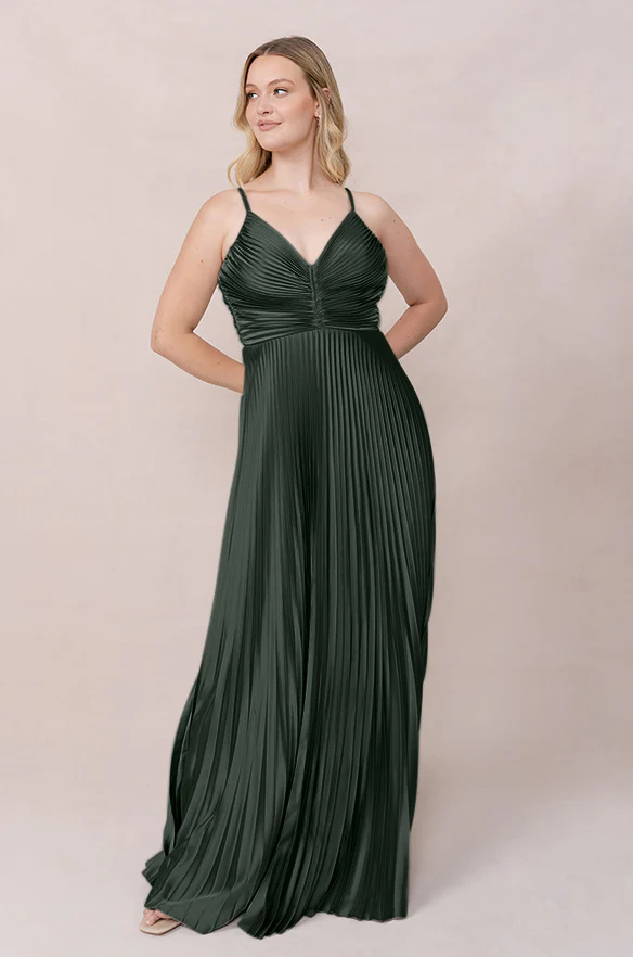 Vivian Satin Pleated Dress | Made To Order - Image 25