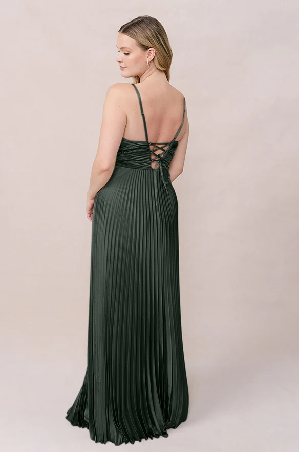 Vivian Satin Pleated Dress | Made To Order - Image 26