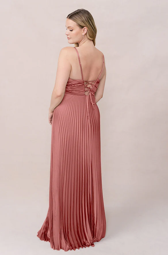 Vivian Satin Pleated Dress | Made To Order - Image 28