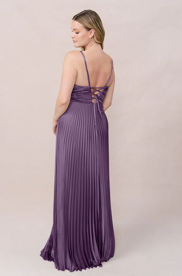 Vivian Satin Pleated Dress | Made To Order - Image 30