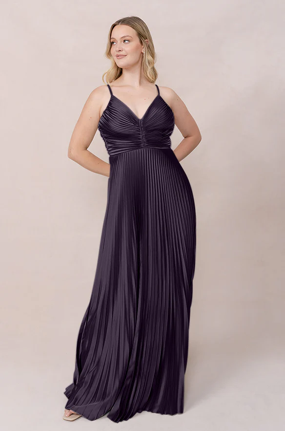 Vivian Satin Pleated Dress | Made To Order - Image 31