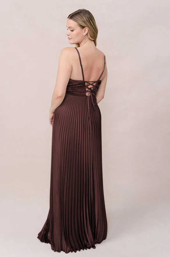 Vivian Satin Pleated Dress | Made To Order - Image 54