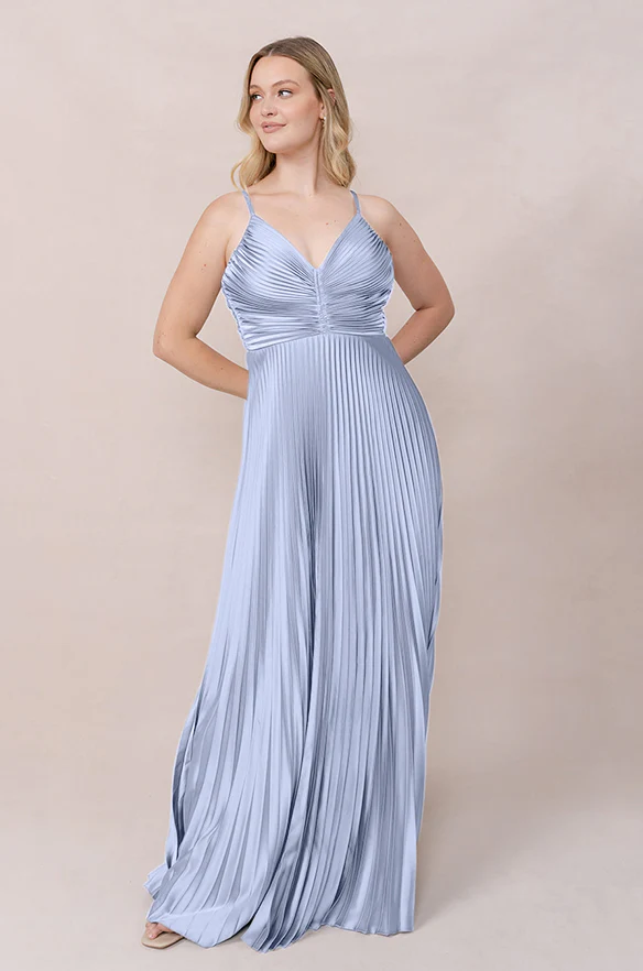 Vivian Satin Pleated Dress | Made To Order - Image 65