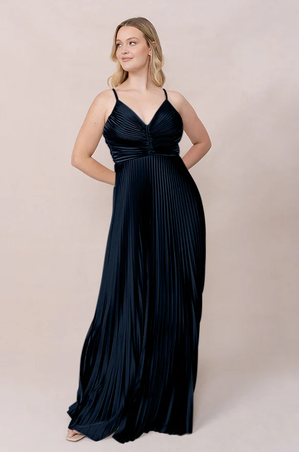 Vivian Satin Pleated Dress | Made To Order - Image 67