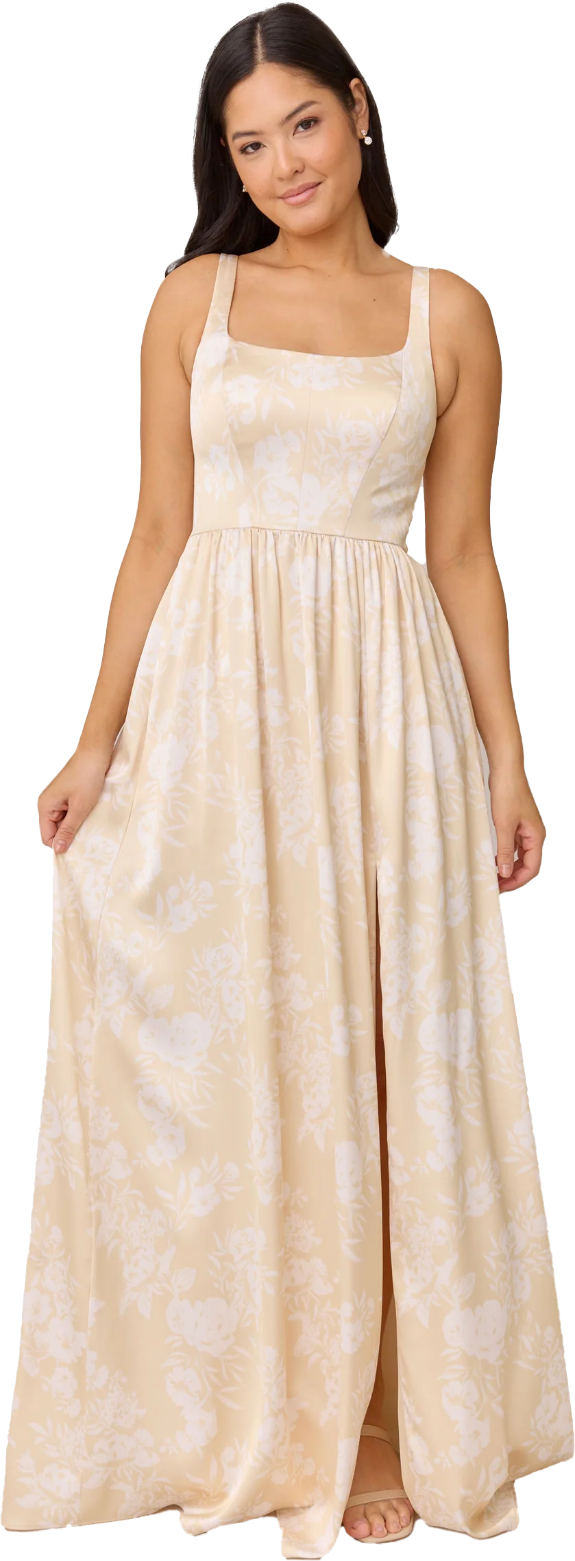 Whitney Satin Floral Print Dress | Made To Order - Image 105
