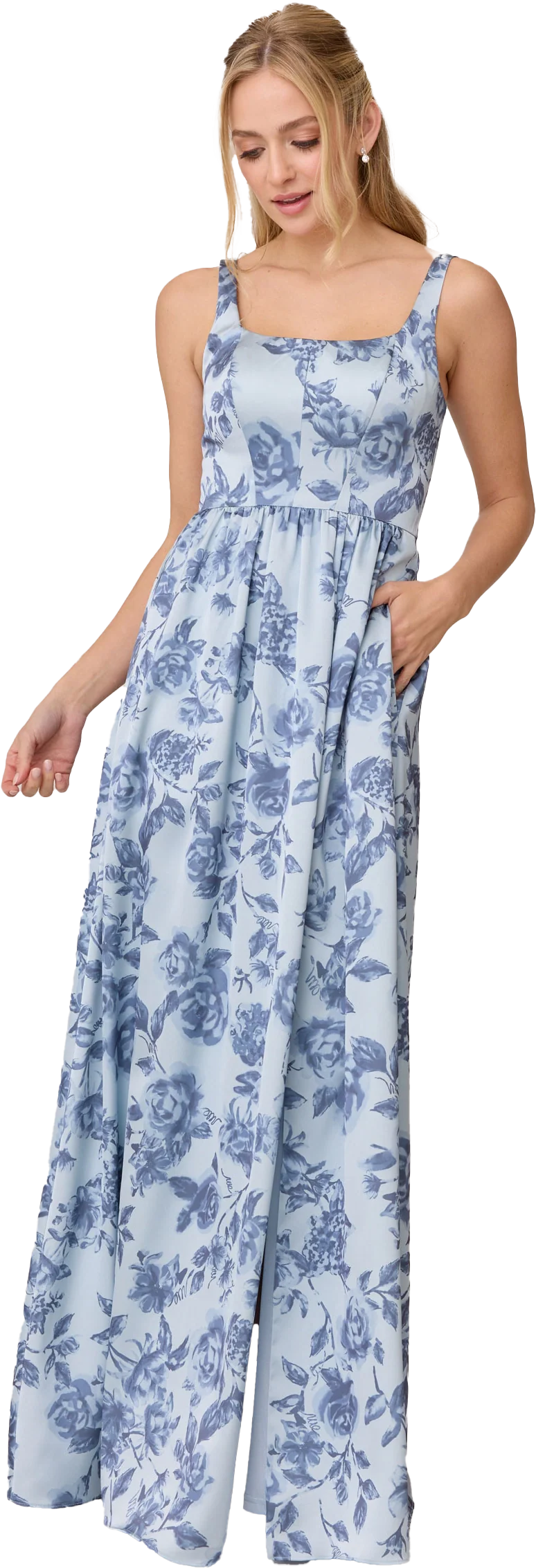 Whitney Satin Floral Print Dress | Made To Order - Image 109