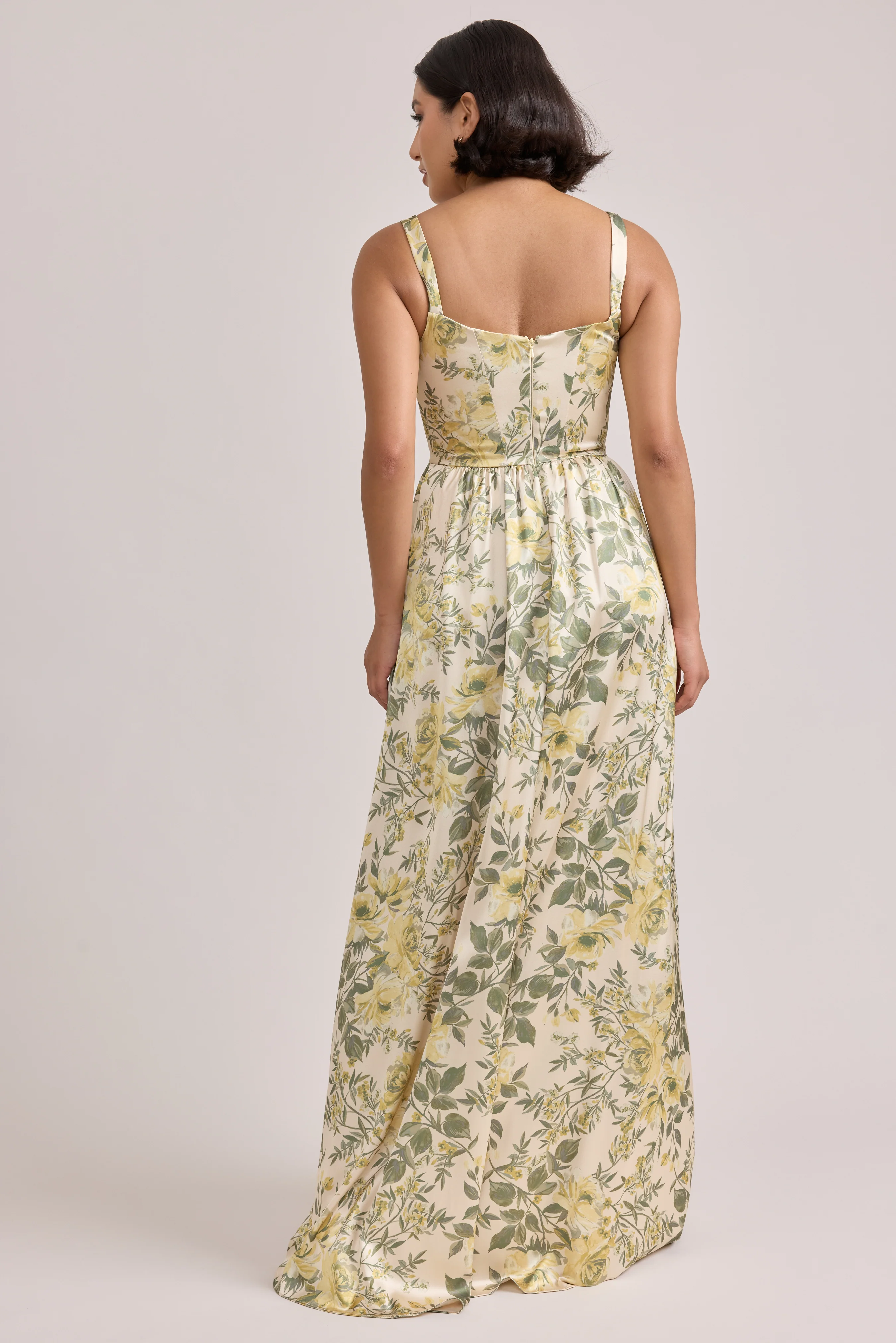 Whitney Satin Floral Print Dress | Made To Order - Image 114