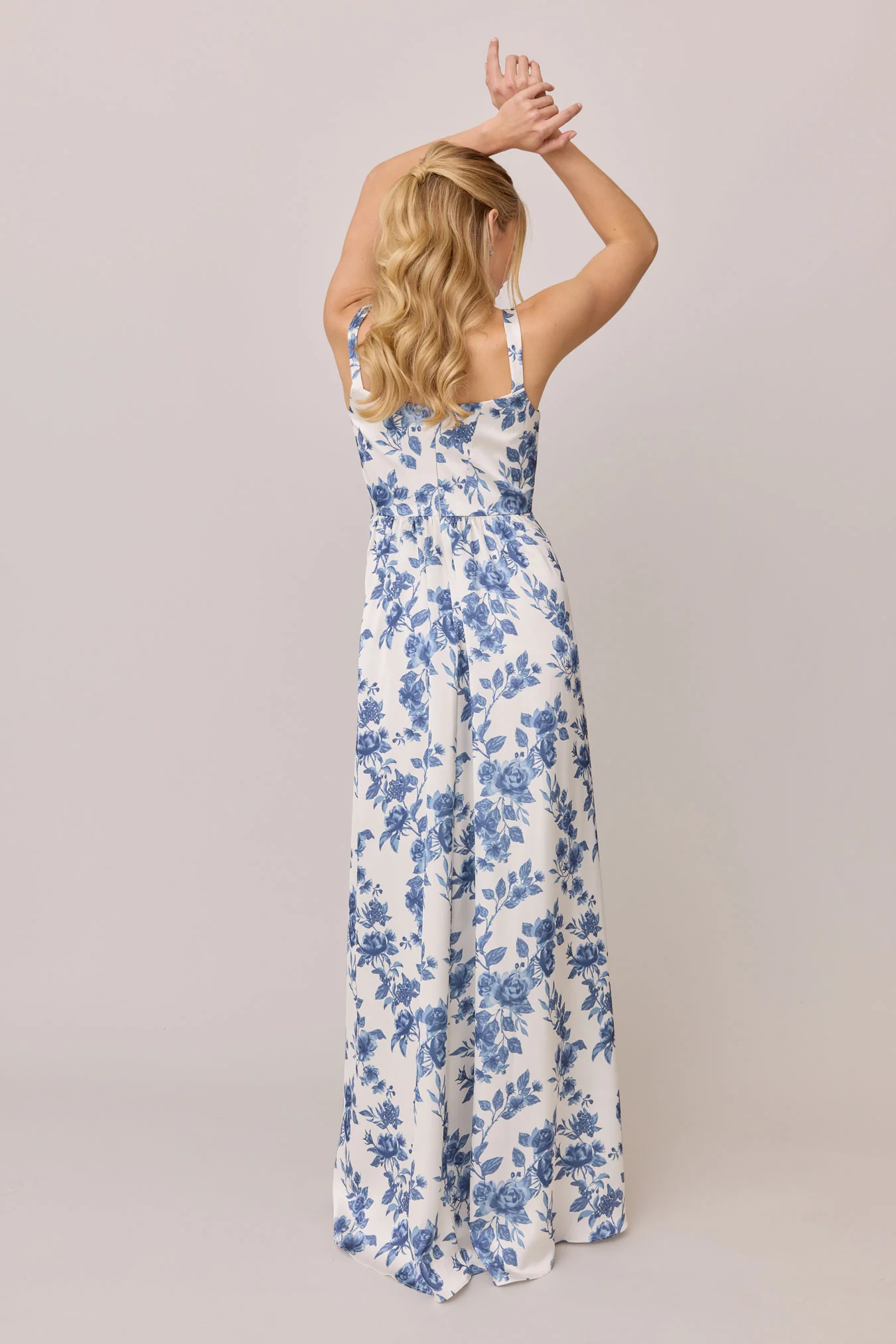 Whitney Satin Floral Print Dress | Made To Order - Image 22