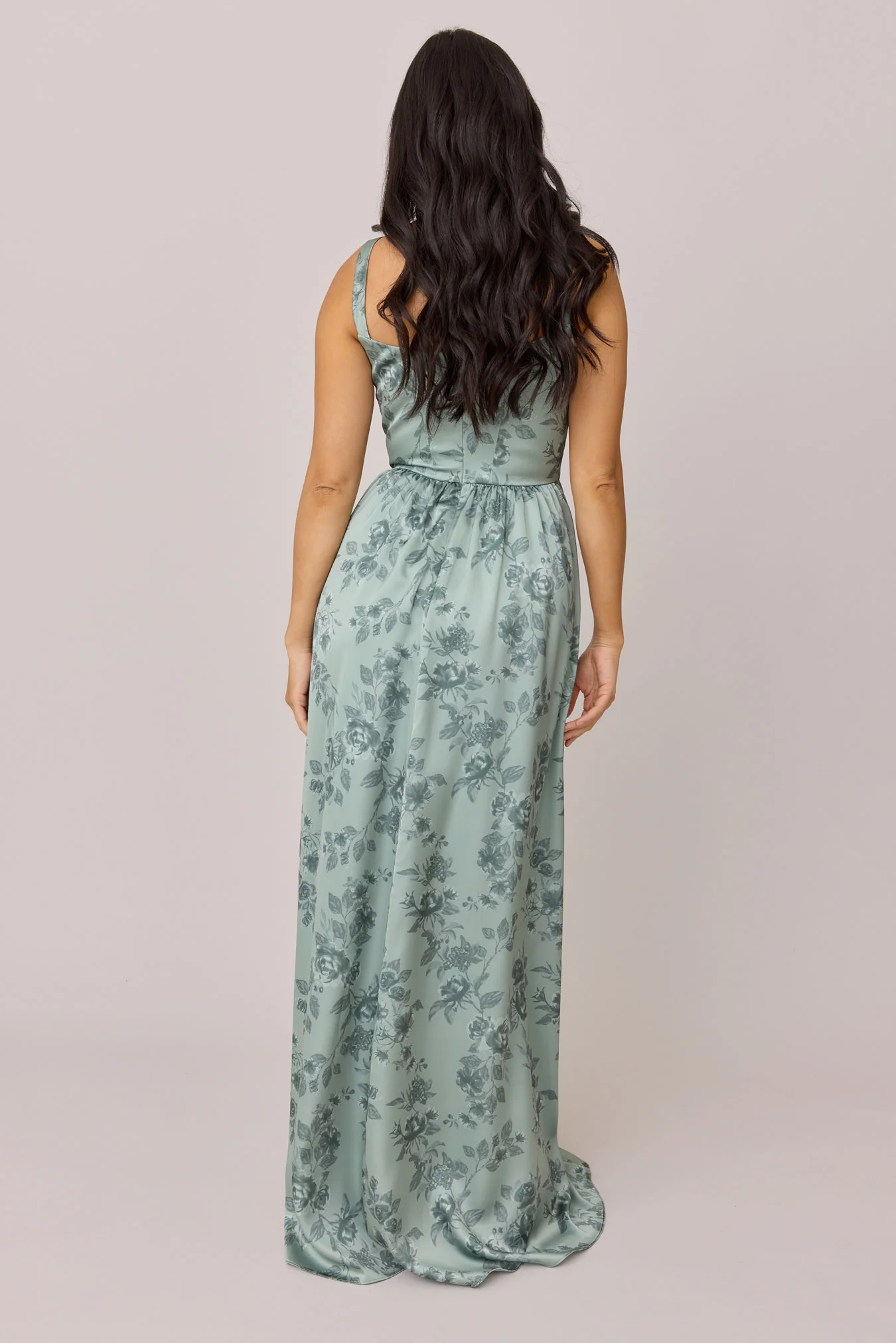 Whitney Satin Floral Print Dress | Made To Order - Image 28