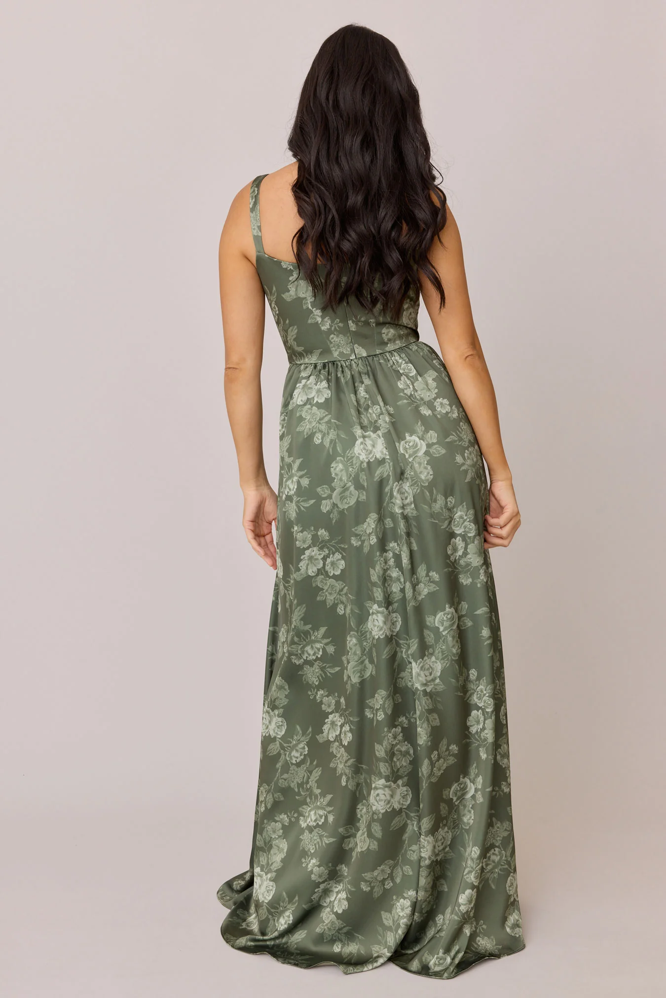 Whitney Satin Floral Print Dress | Made To Order - Image 31