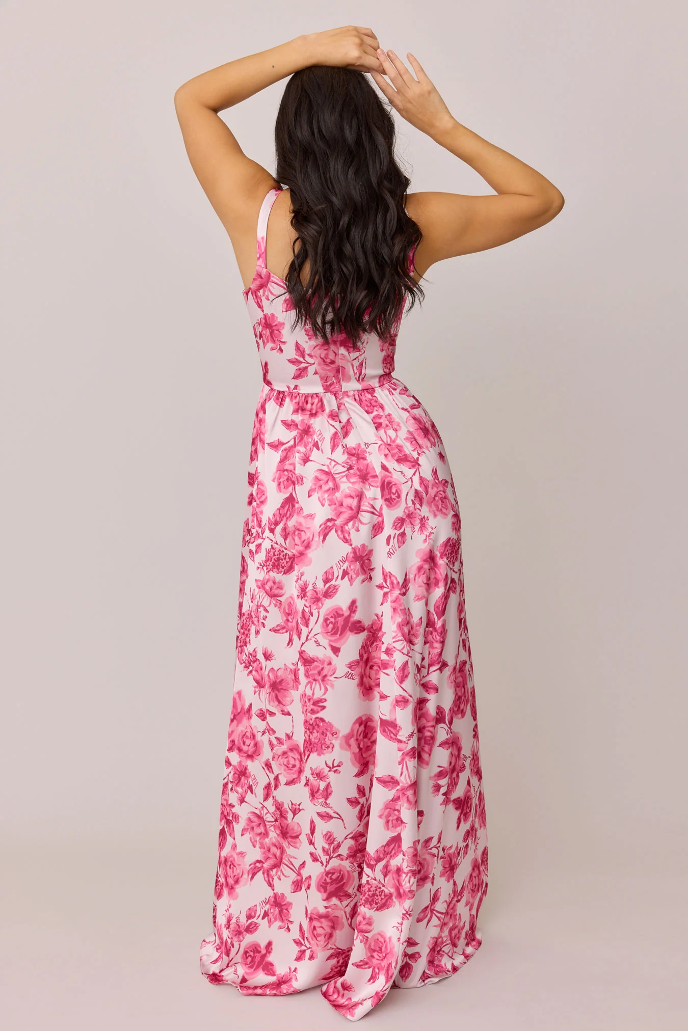 Whitney Satin Floral Print Dress | Made To Order - Image 36