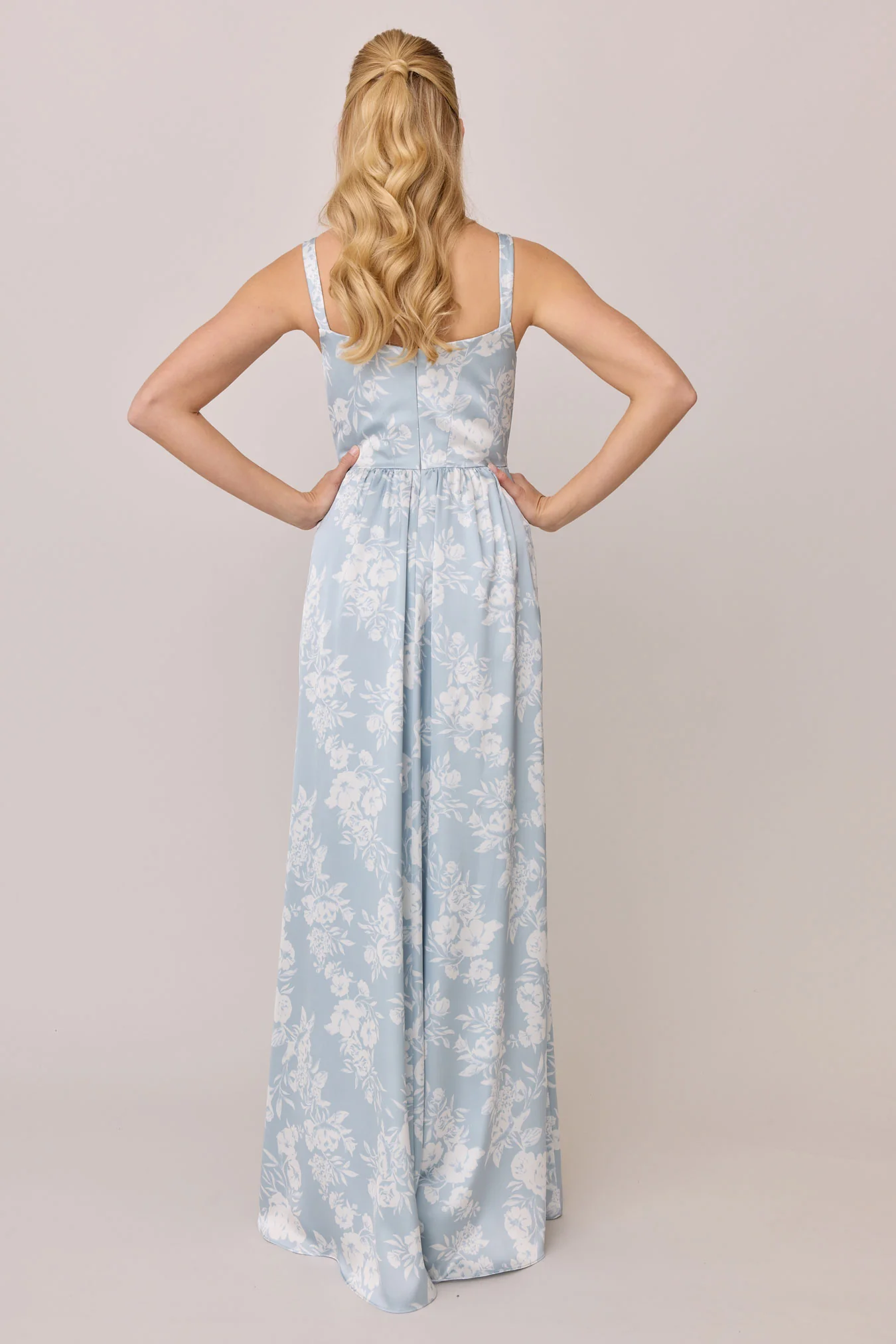 Whitney Satin Floral Print Dress | Made To Order - Image 44