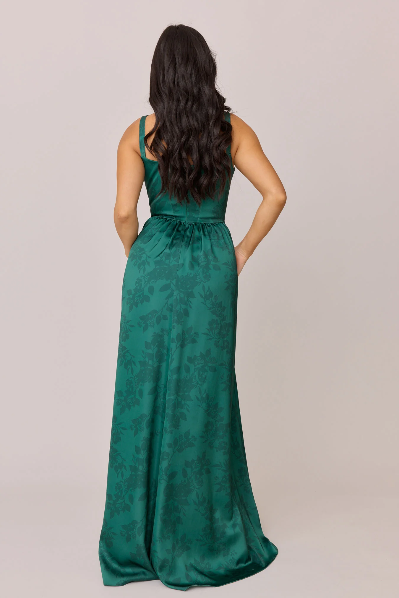Whitney Satin Floral Print Dress | Made To Order - Image 54