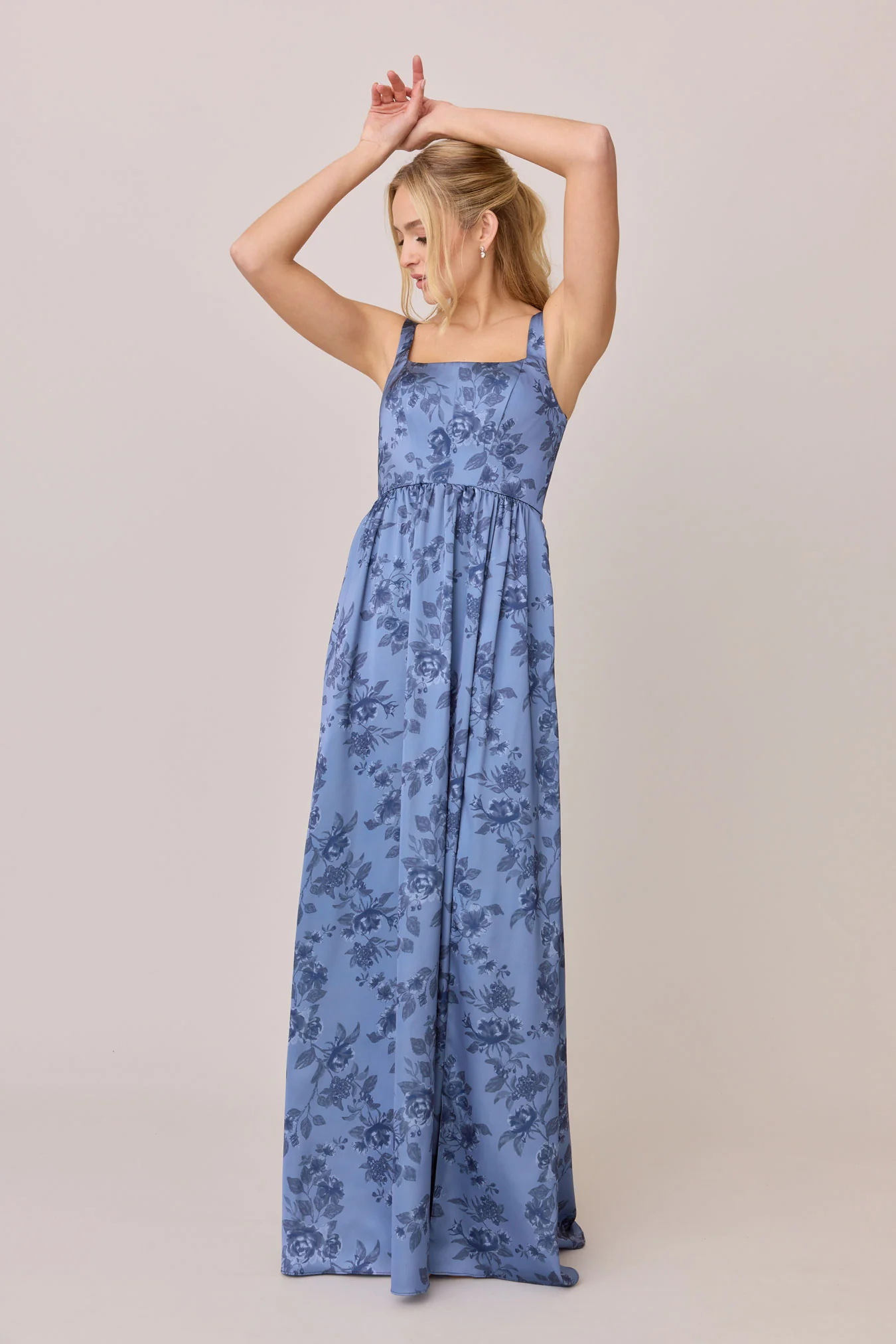 Whitney Satin Floral Print Dress | Made To Order - Image 57