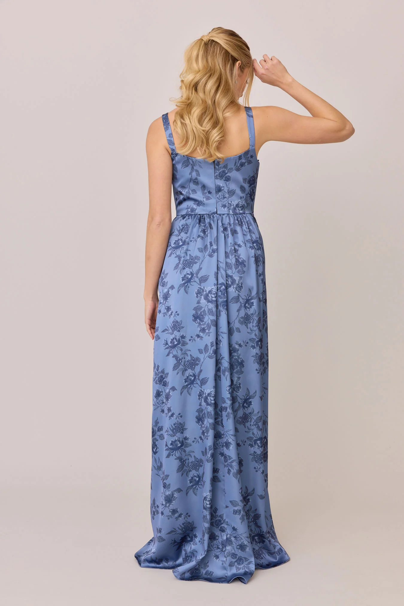 Whitney Satin Floral Print Dress | Made To Order - Image 62