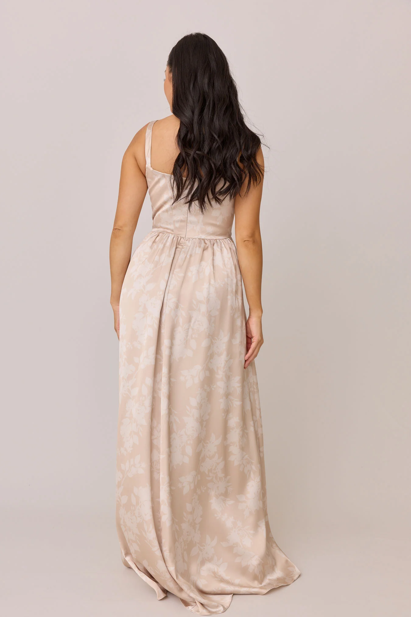 Whitney Satin Floral Print Dress | Made To Order - Image 69