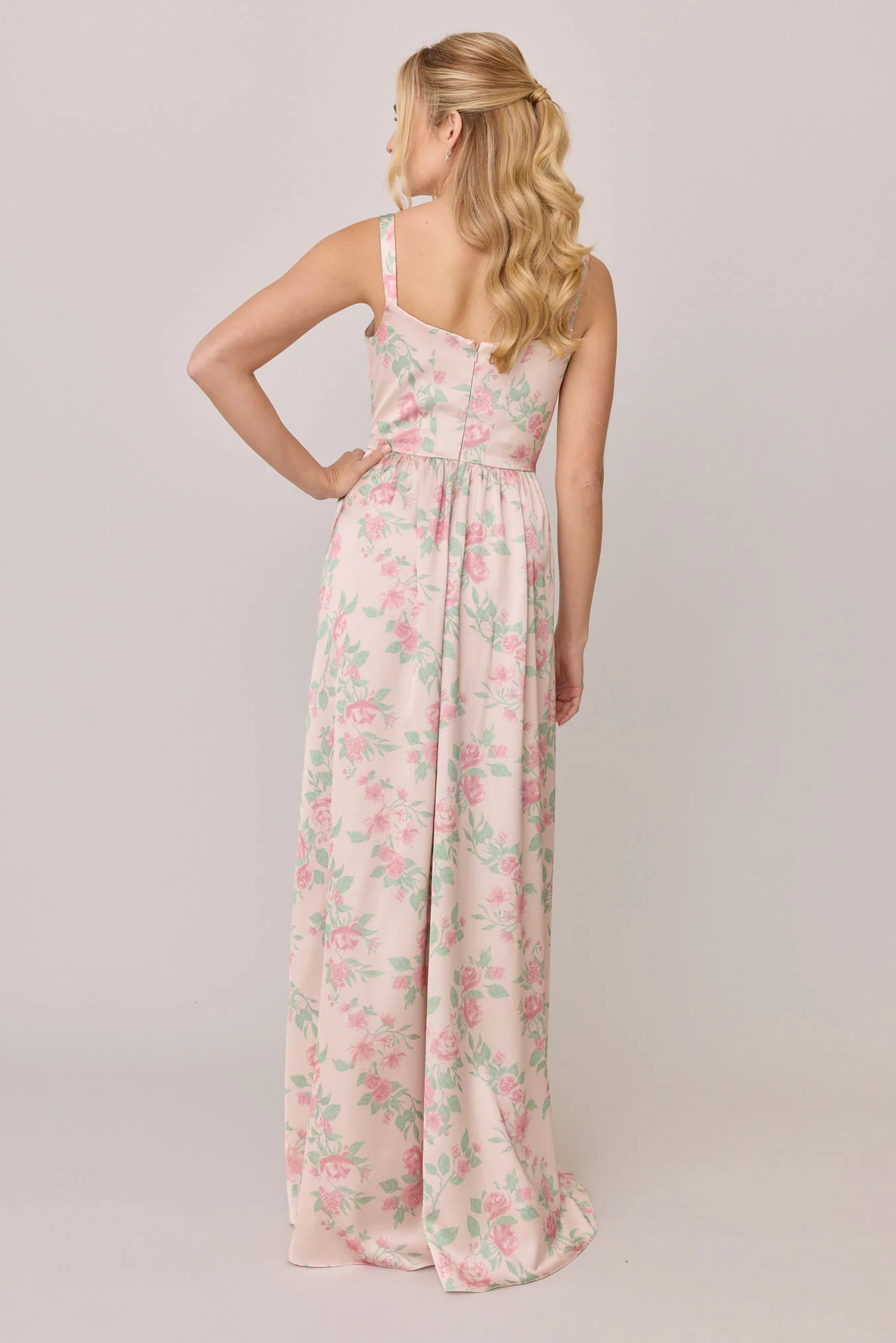 Whitney Satin Floral Print Dress | Made To Order - Image 73