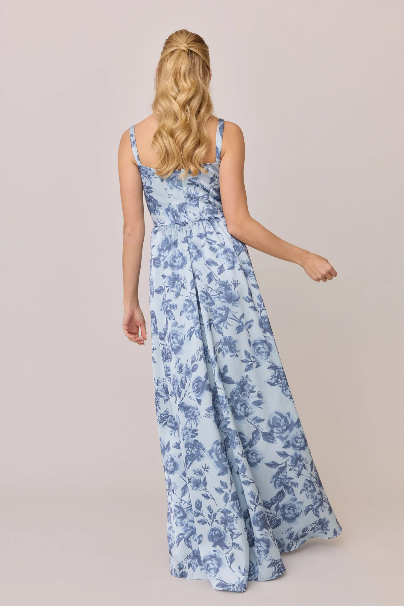 Whitney Satin Floral Print Dress | Made To Order - Image 8