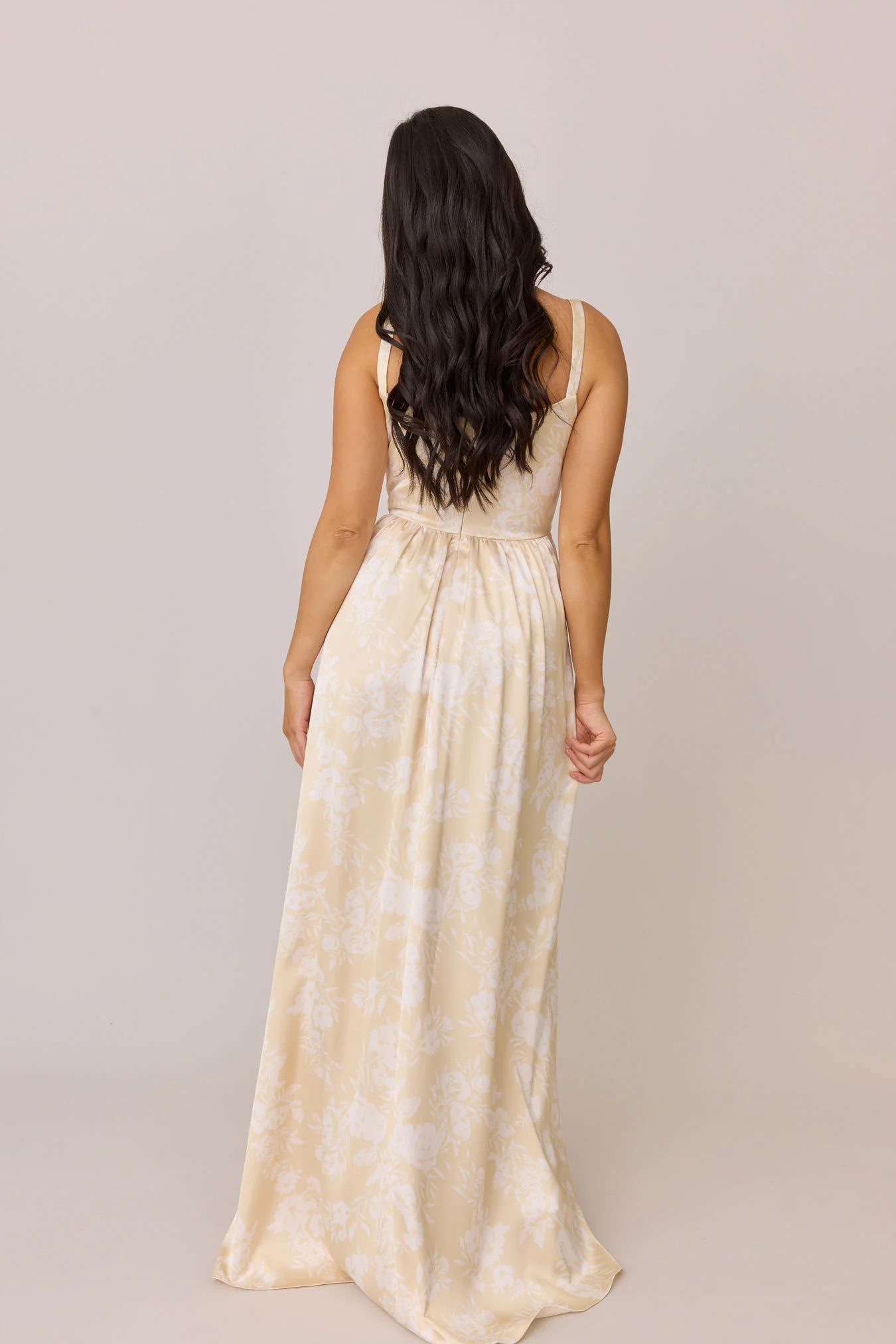 Whitney Satin Floral Print Dress | Made To Order - Image 80