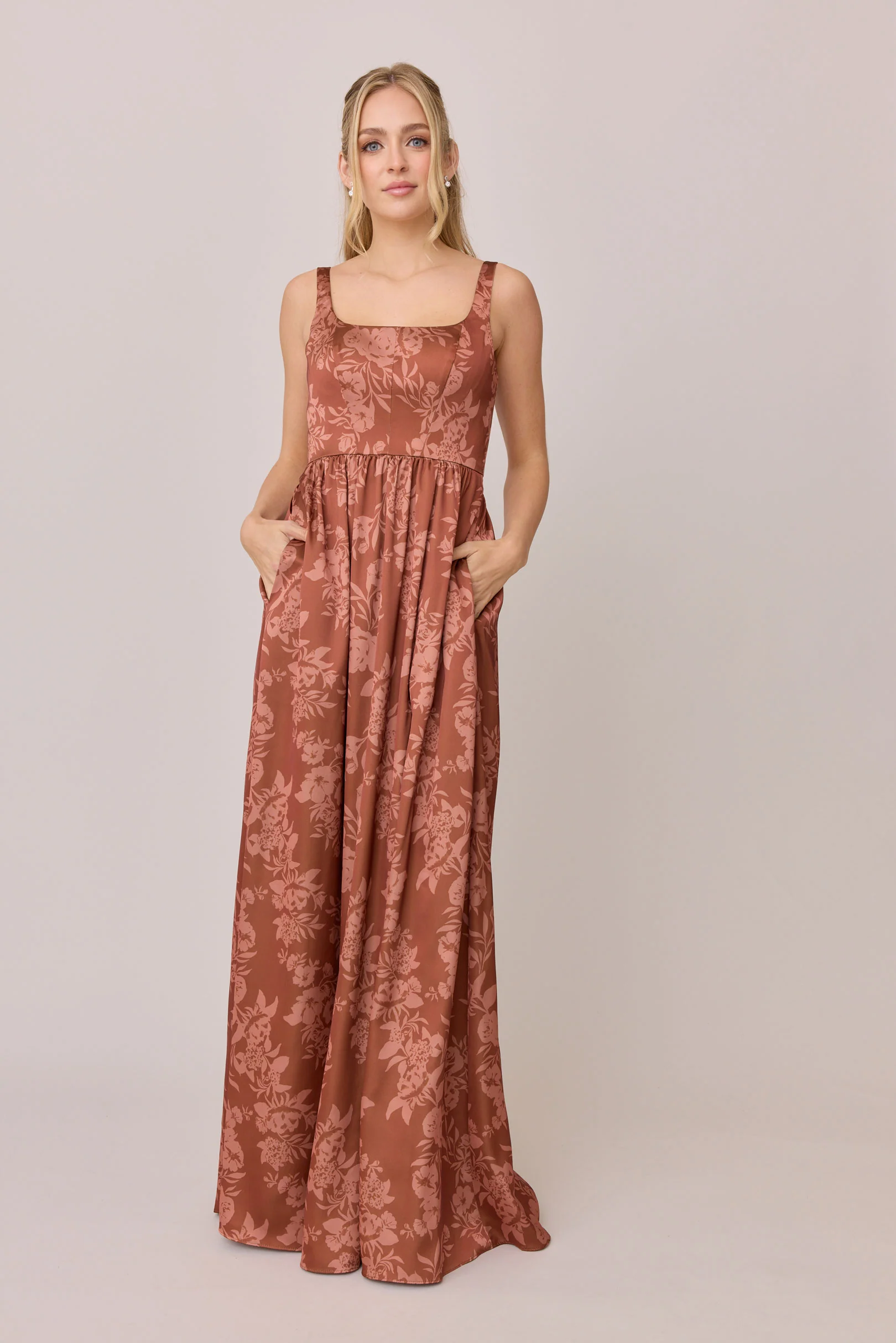 Whitney Satin Floral Print Dress | Made To Order - Image 88